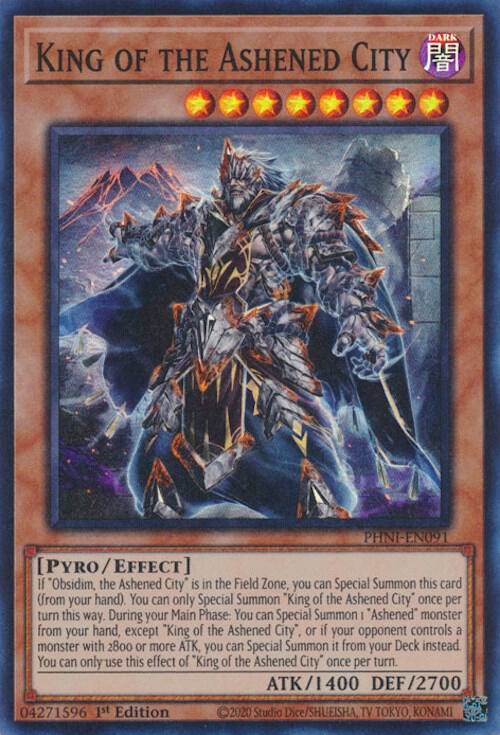 King of the Ashened City PHNI-EN091 card from Phantom Nightmare