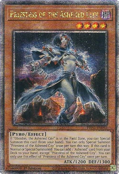 Priestess of the Ashened City (Quarter Century Secret Rare) PHNI-EN093 card from Phantom Nightmare