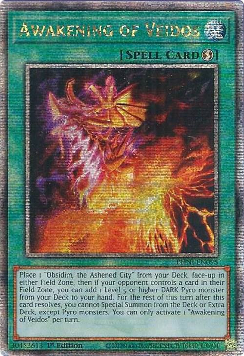 Awakening of Veidos (Quarter Century Secret Rare) PHNI-EN095 card from Phantom Nightmare