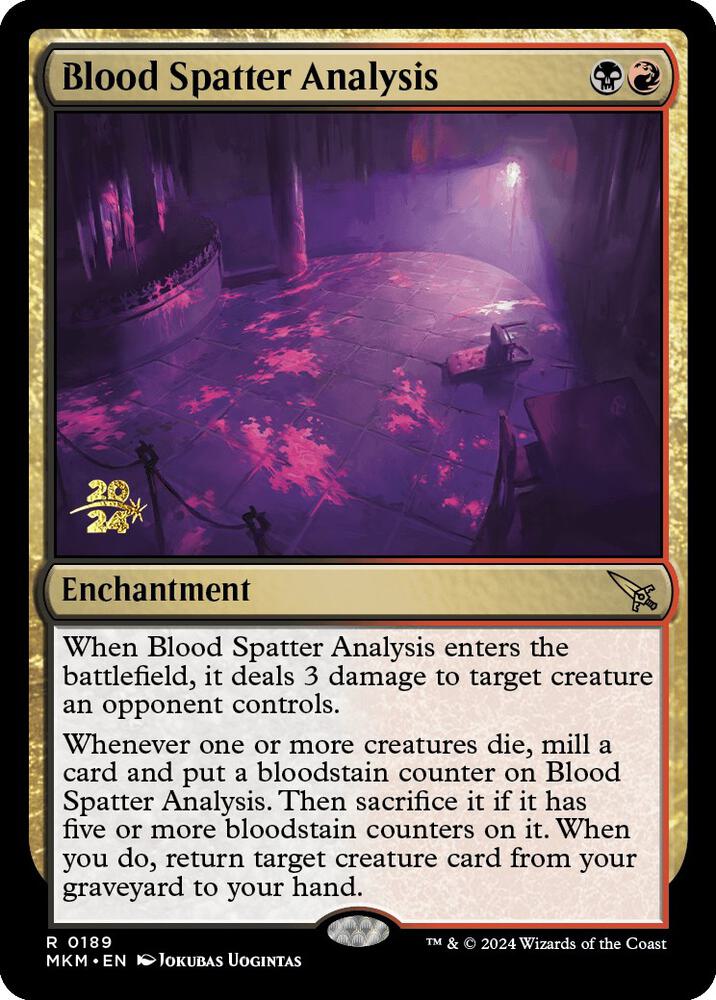 Blood Spatter Analysis 189 card from Prerelease Cards