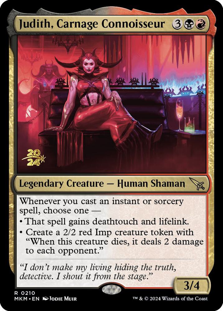 Judith, Carnage Connoisseur 210 card from Prerelease Cards