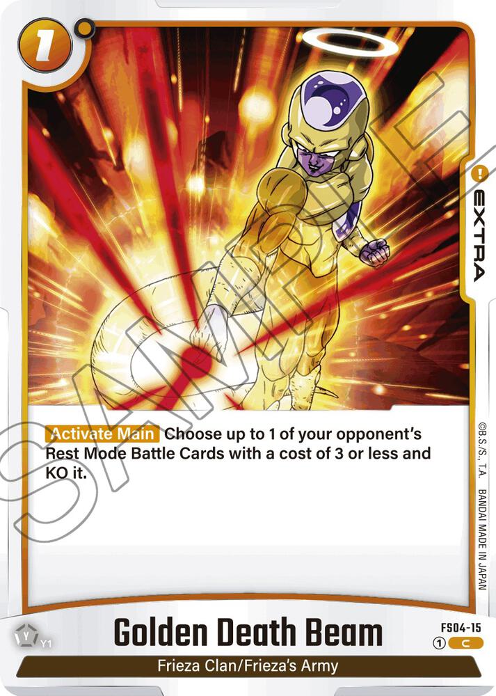 Golden Death Beam FS04-15 card from Starter Deck 4: Frieza