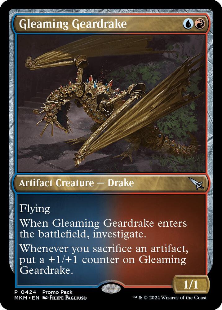 Gleaming Geardrake 424 card from Promo Pack: Murders at Karlov Manor