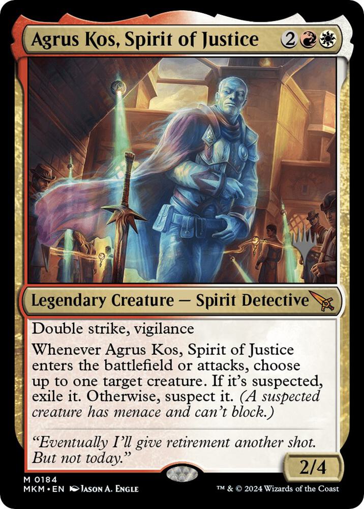 Agrus Kos, Spirit of Justice 184 card from Promo Pack: Murders at Karlov Manor