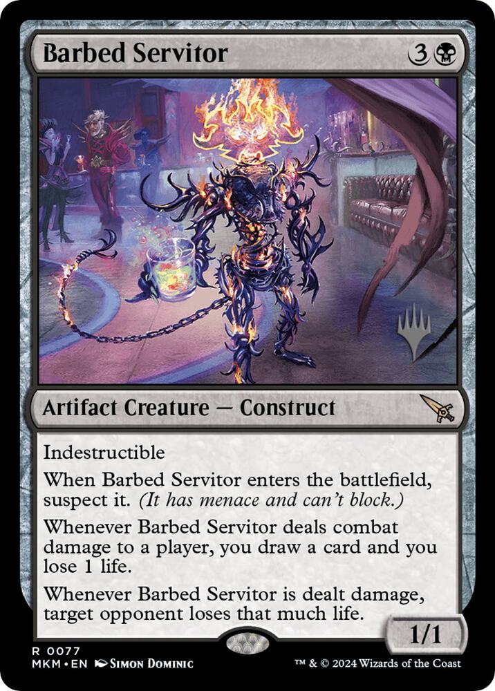 Barbed Servitor 77 card from Promo Pack: Murders at Karlov Manor
