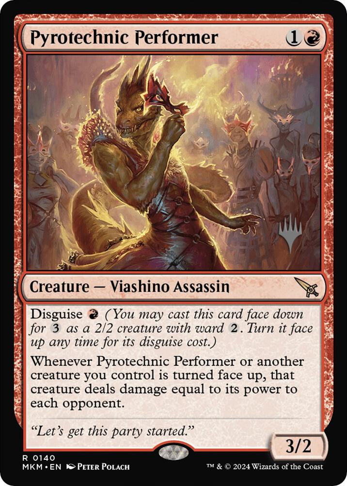 Pyrotechnic Performer 140 card from Promo Pack: Murders at Karlov Manor