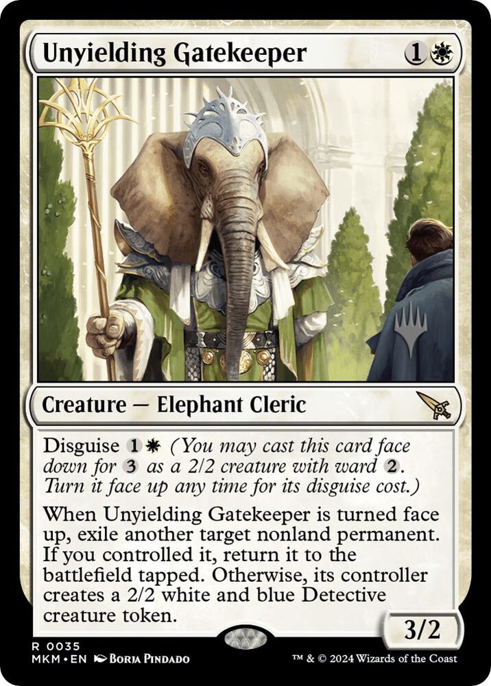 Unyielding Gatekeeper 35 card from Promo Pack: Murders at Karlov Manor