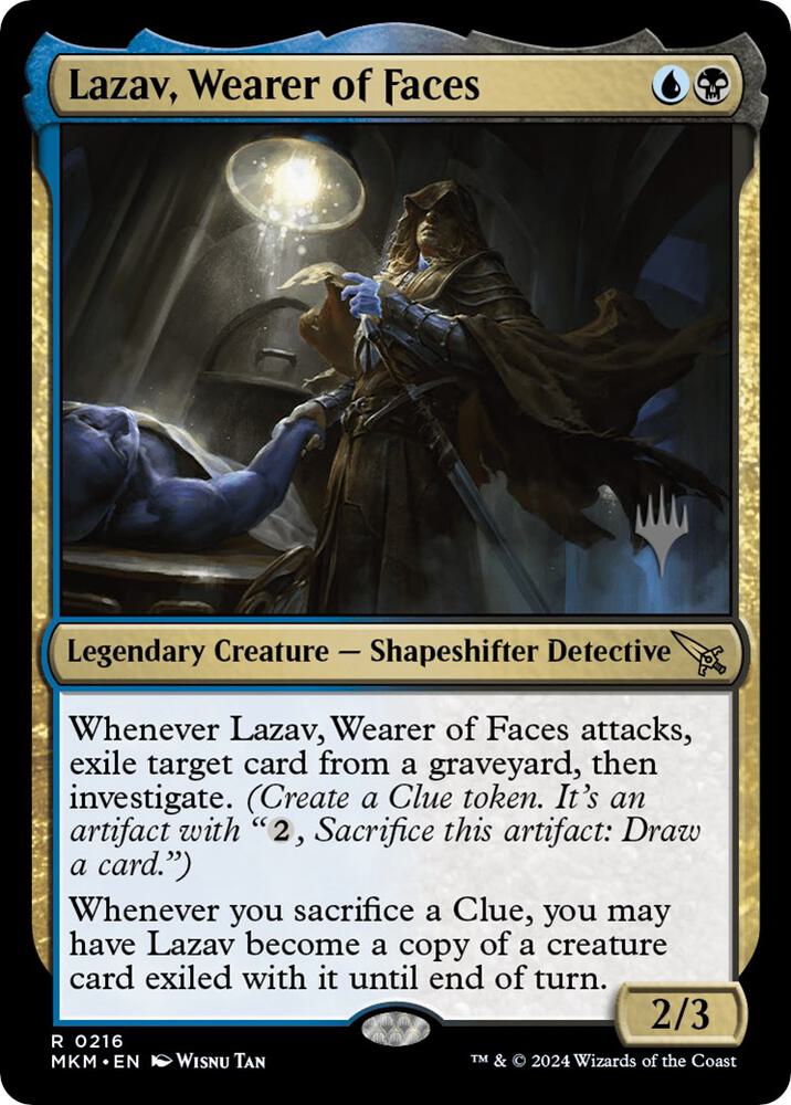 Lazav, Wearer of Faces 216 card from Promo Pack: Murders at Karlov Manor