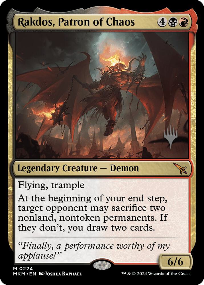 Rakdos, Patron of Chaos 224 card from Promo Pack: Murders at Karlov Manor