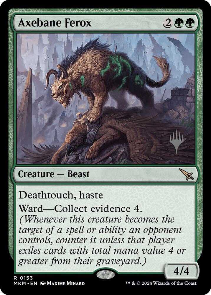 Axebane Ferox 153 card from Promo Pack: Murders at Karlov Manor