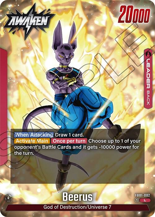 Beerus FB01-002 card from Awakened Pulse