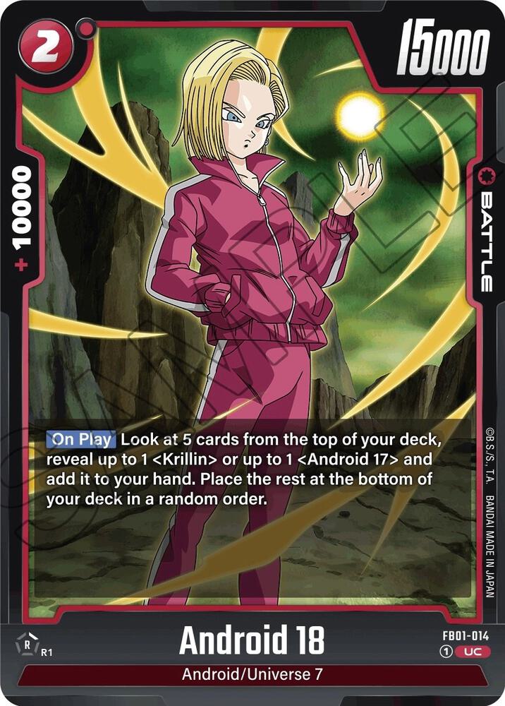Android 18 FB01-014 card from Awakened Pulse