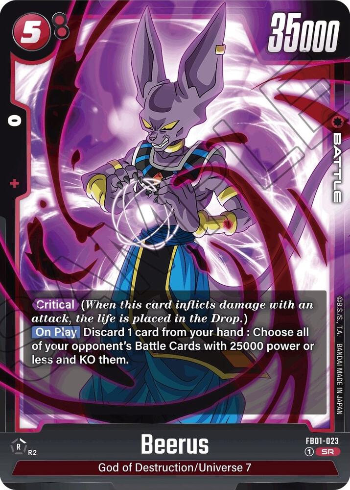 Beerus FB01-023 card from Awakened Pulse