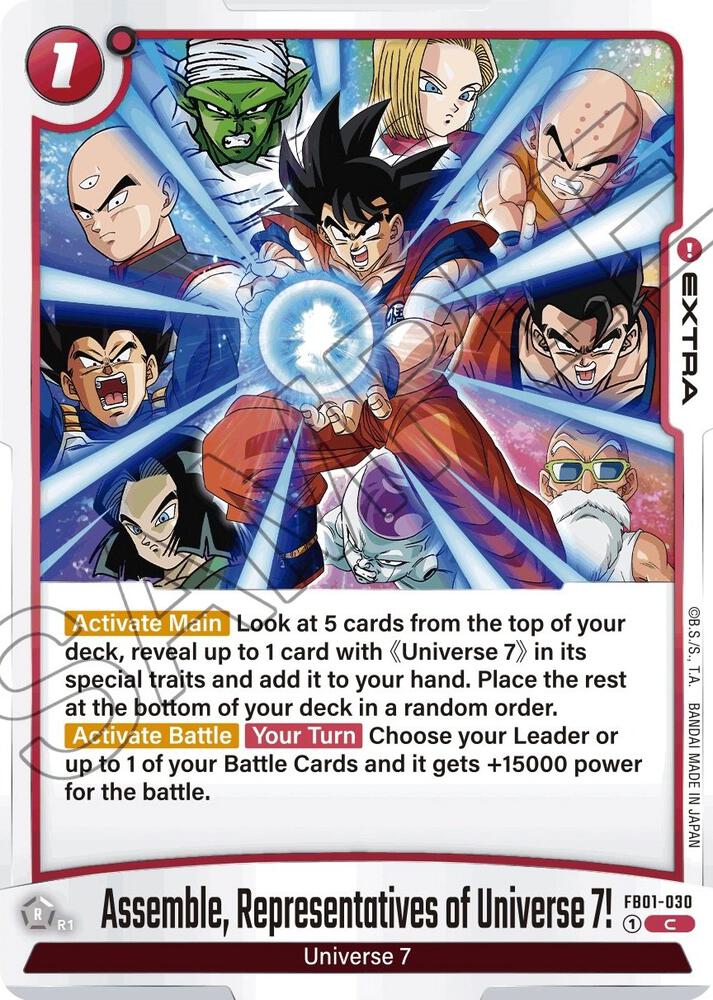 Assemble, Representatives of Universe 7! FB01-030 card from Awakened Pulse