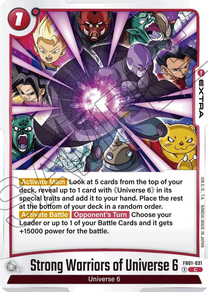 Strong Warriors of Universe 6 FB01-031 card from Awakened Pulse