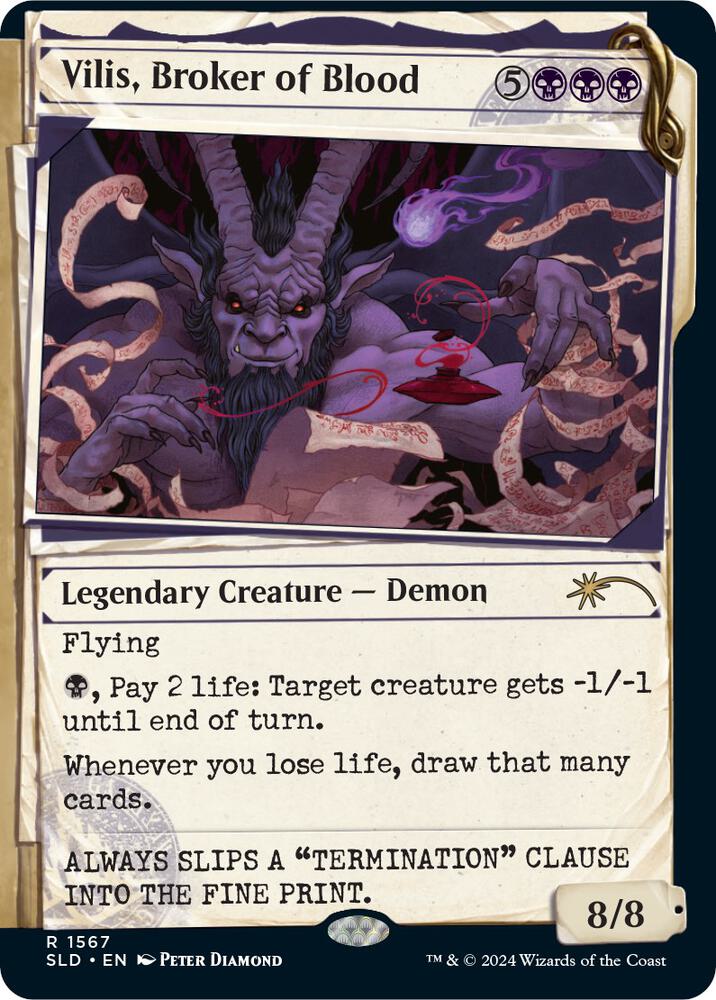 Vilis, Broker of Blood 1567 card from Secret Lair Drop Series