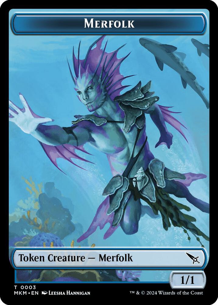 Merfolk Token 3 card from Murders at Karlov Manor