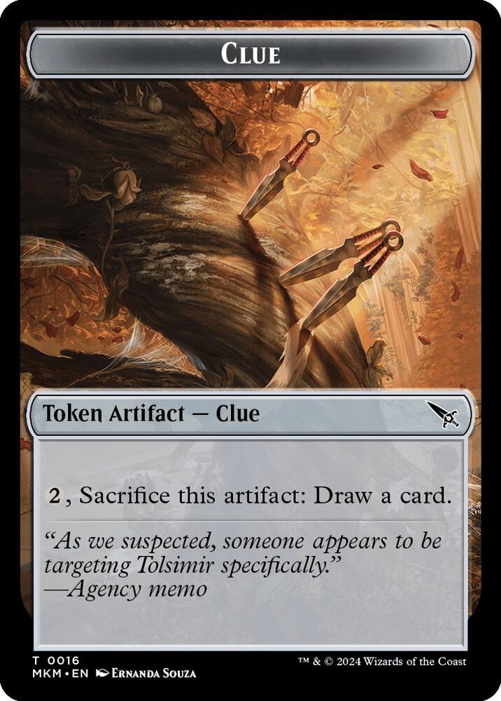 Clue (0016) // A 0043 Double-Sided Token 16 // 43 card from Murders at Karlov Manor