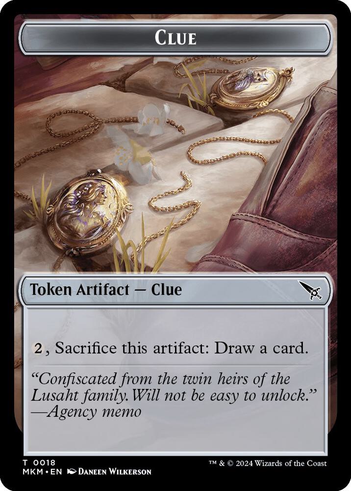 Clue (0018) // A 0045 Double-Sided Token 18 // 45 card from Murders at Karlov Manor