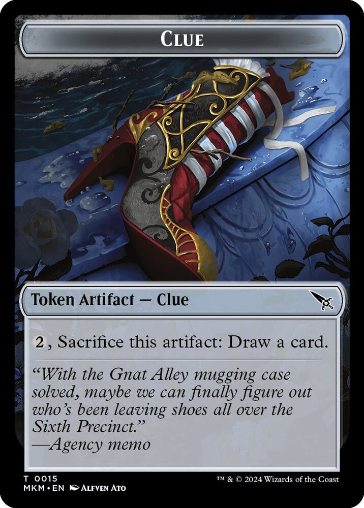 Clue (0015) // A 0042 Double-Sided Token 15 // 42 card from Murders at Karlov Manor