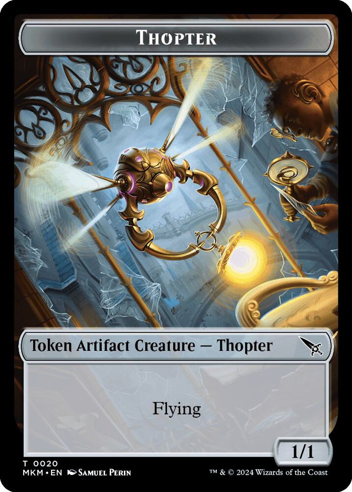 Thopter (0020) // Human Double-Sided Token 20 // 2 card from Murders at Karlov Manor