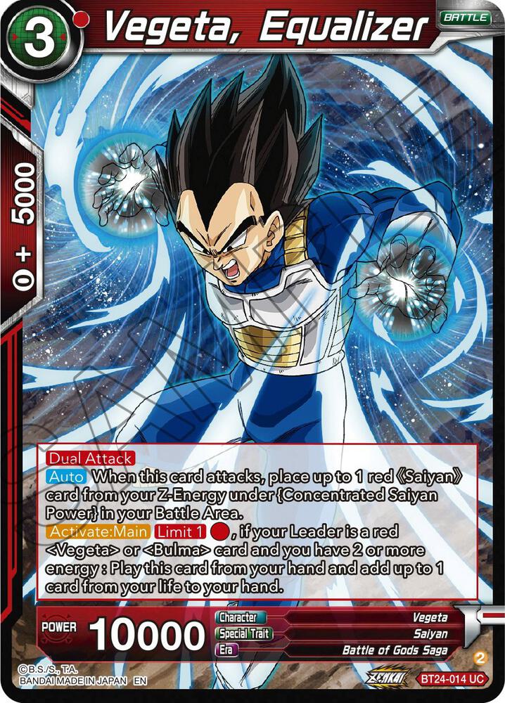 Vegeta, Equalizer BT24-014 card from Beyond Generations
