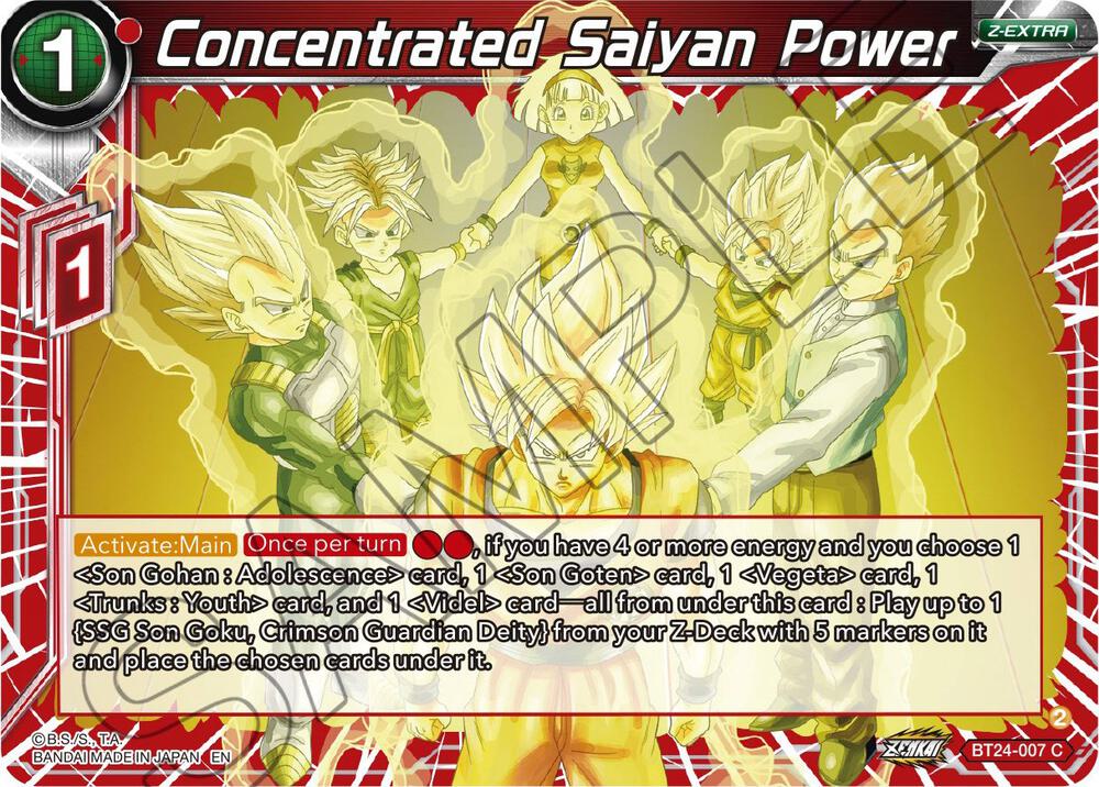 Concentrated Saiyan Power BT24-007 card from Beyond Generations