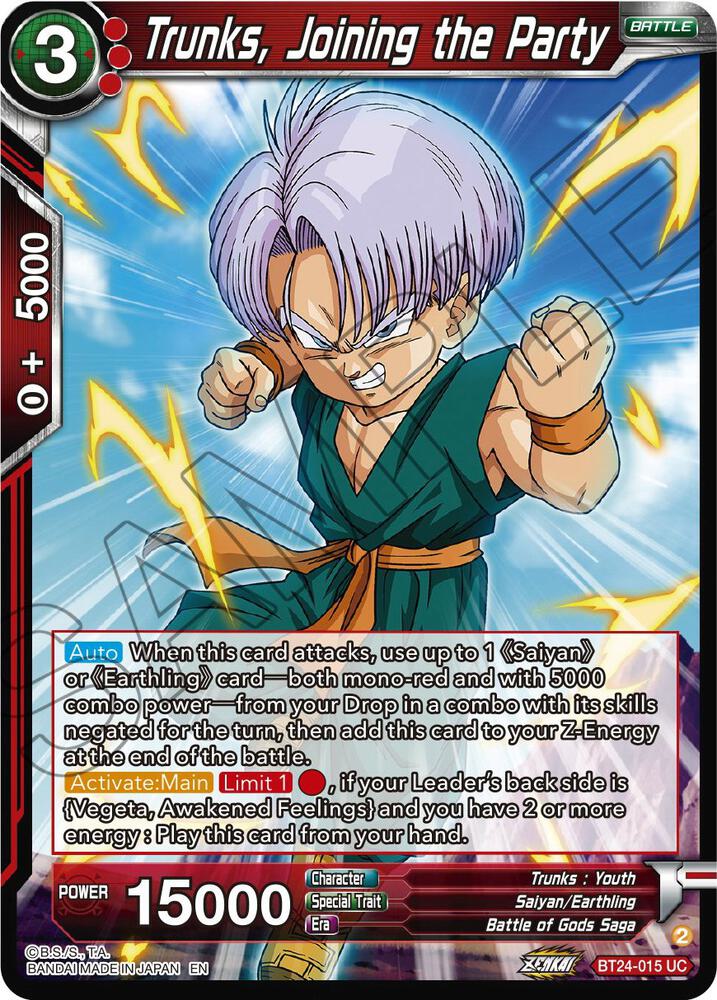Trunks, Joining the Party BT24-015 card from Beyond Generations