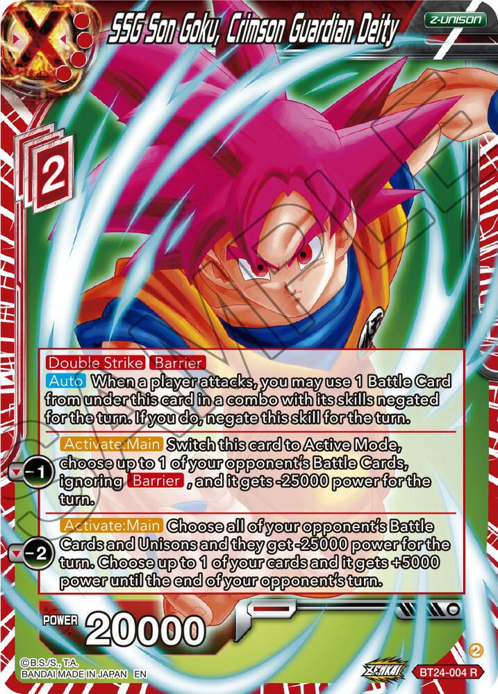 SSG Son Goku, Crimson Guardian Deity BT24-004 card from Beyond Generations