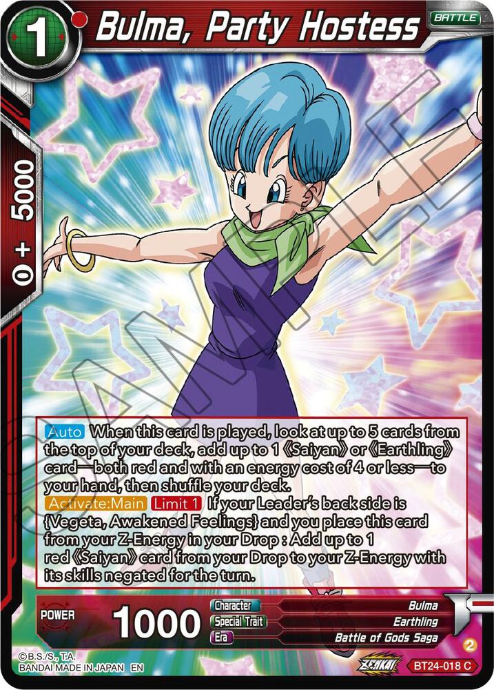 Bulma, Party Hostess BT24-018 card from Beyond Generations
