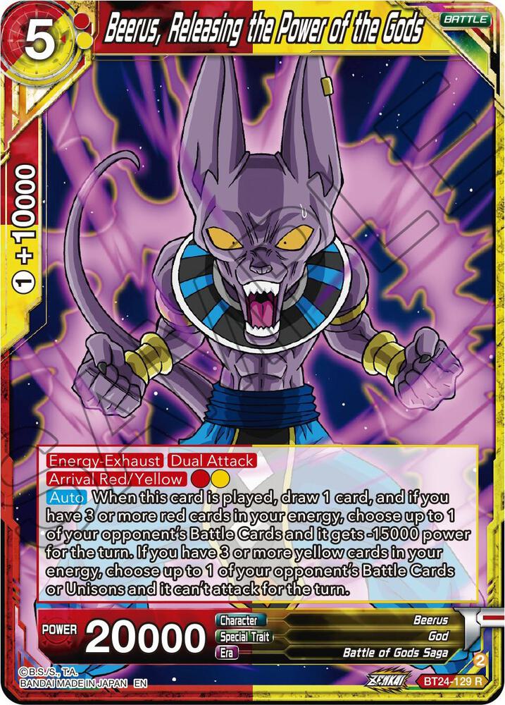 Beerus, Releasing the Power of the Gods BT24-129 card from Beyond Generations