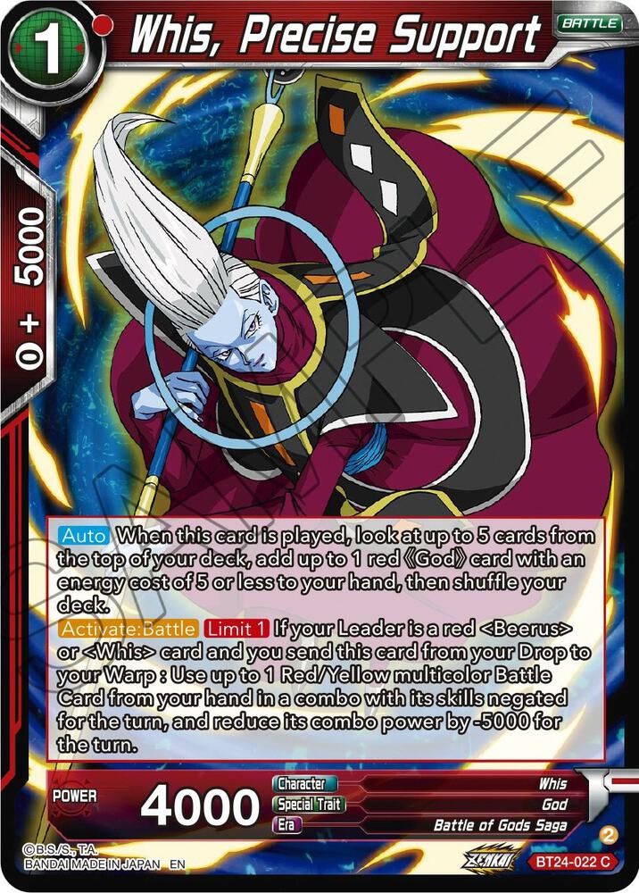 Whis, Precise Support BT24-022 card from Beyond Generations