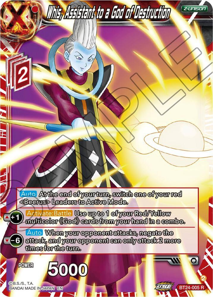 Whis, Assistant to a God of Destruction BT24-005 card from Beyond Generations