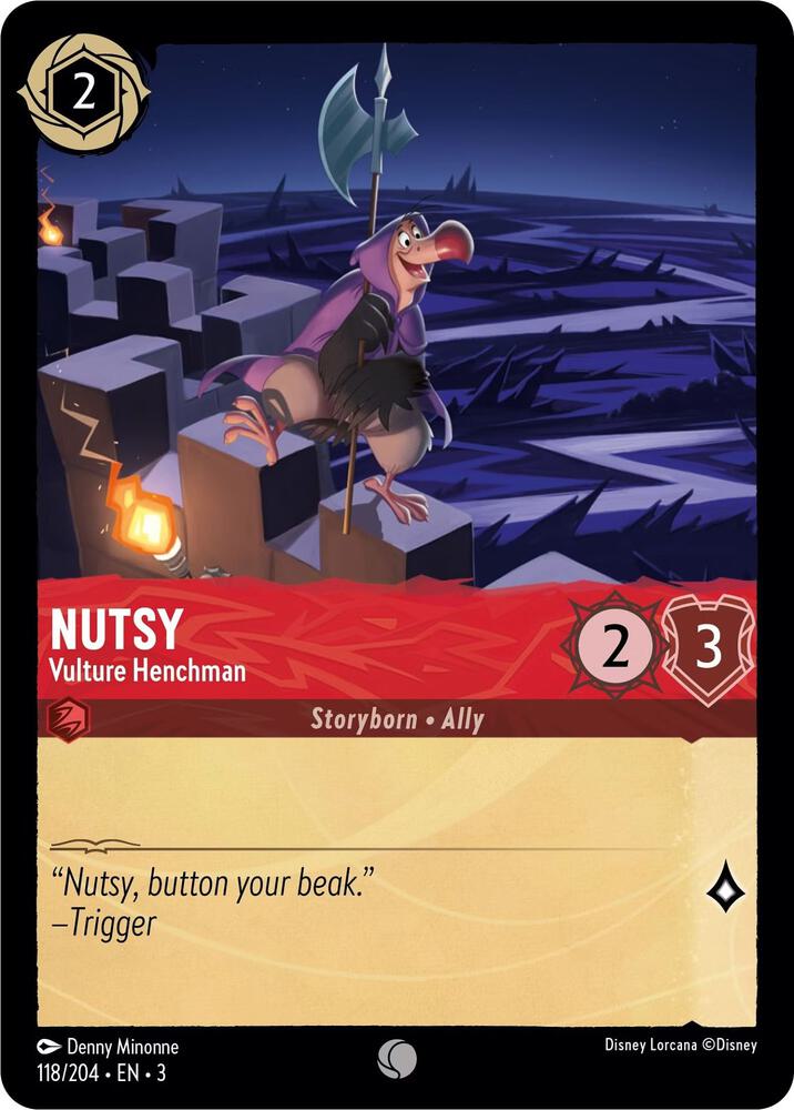Nutsy - Vulture Henchman 118/204 card from Into the Inklands
