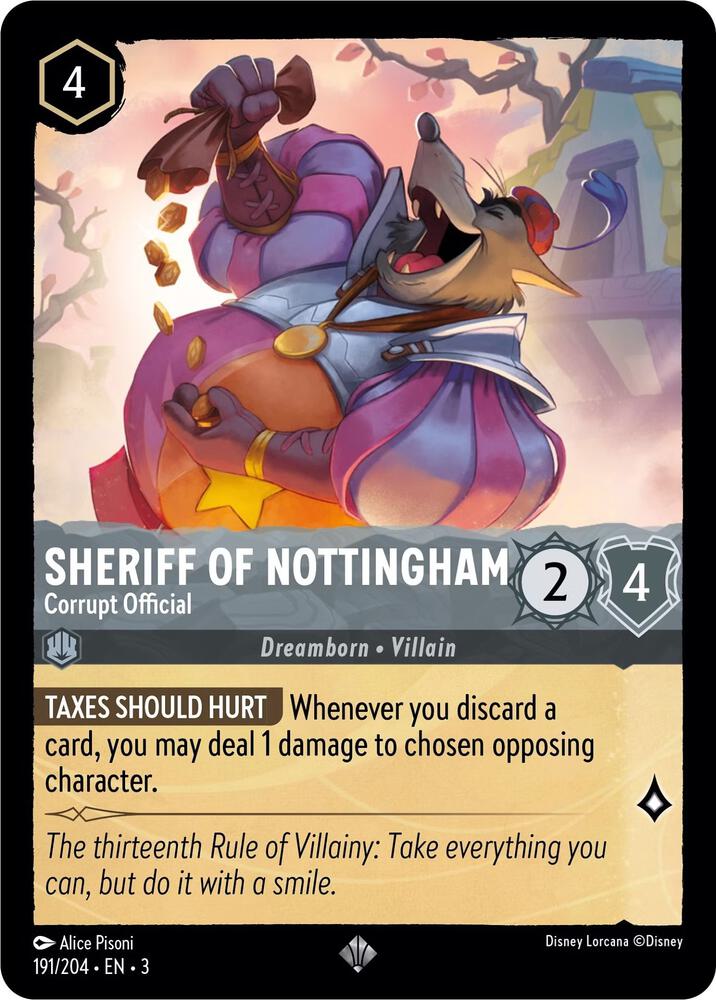 Sheriff of Nottingham - Corrupt Official 191/204 card from Into the Inklands