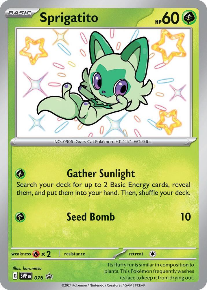 Sprigatito 076 card from SV: Scarlet & Violet Promo Cards