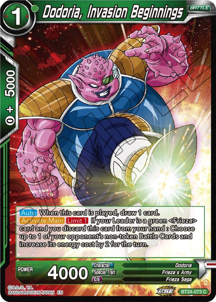 Dodoria, Invasion Beginnings BT24-073 card from Beyond Generations