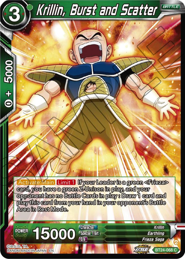Krillin, Burst and Scatter BT24-068 card from Beyond Generations
