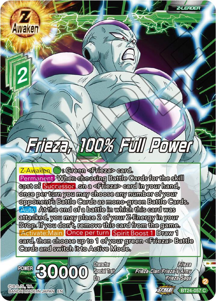 Frieza, 100% Full Power BT24-057 card from Beyond Generations