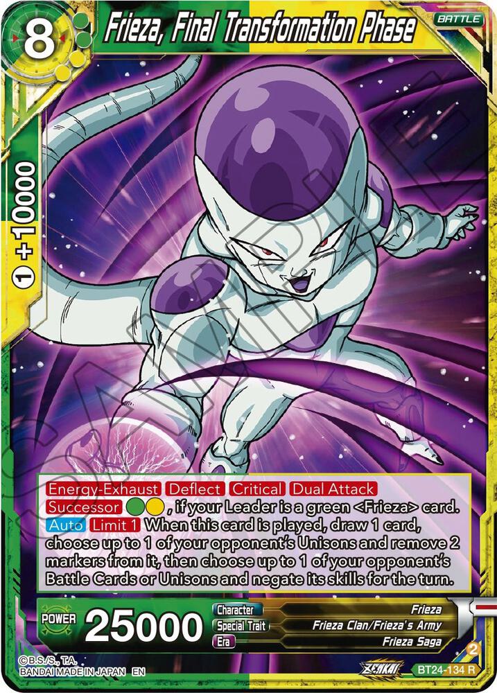 Frieza, Final Transformation Phase BT24-134 card from Beyond Generations