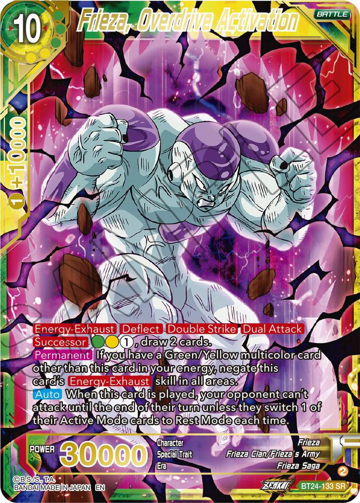 Frieza, Overdrive Activation BT24-133 card from Beyond Generations