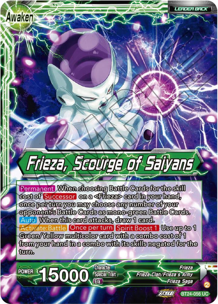Frieza // Frieza, Scourge of Saiyans BT24-056 card from Beyond Generations