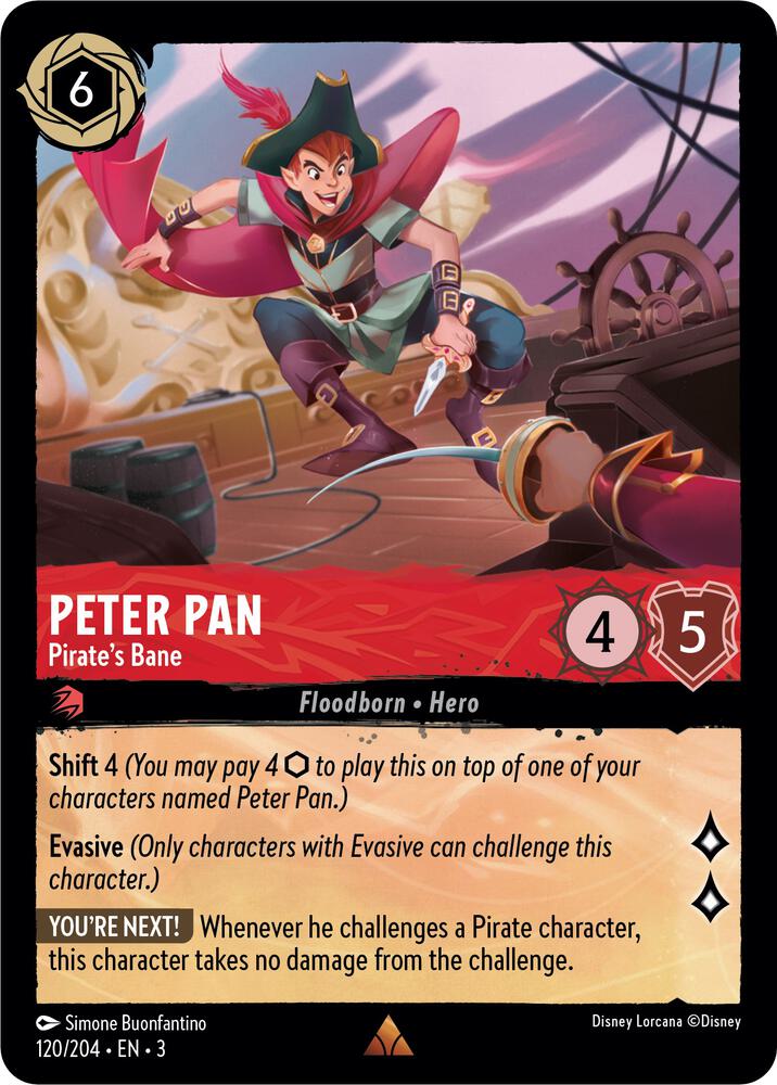 Peter Pan - Pirate's Bane 120/204 card from Into the Inklands