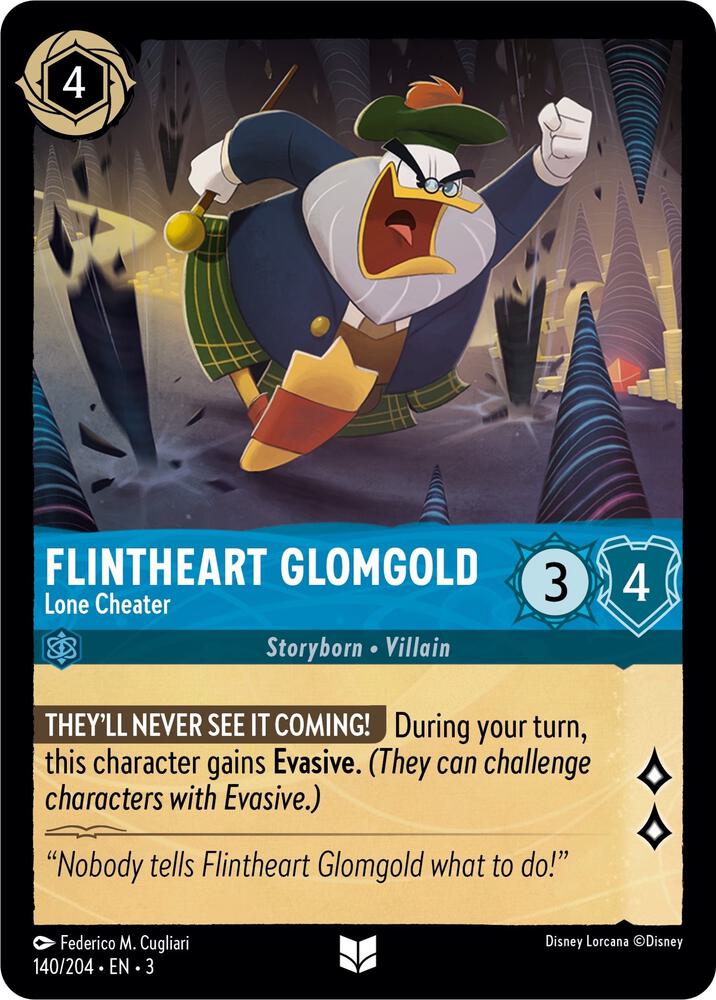 Flintheart Glomgold - Lone Cheater 140/204 card from Into the Inklands