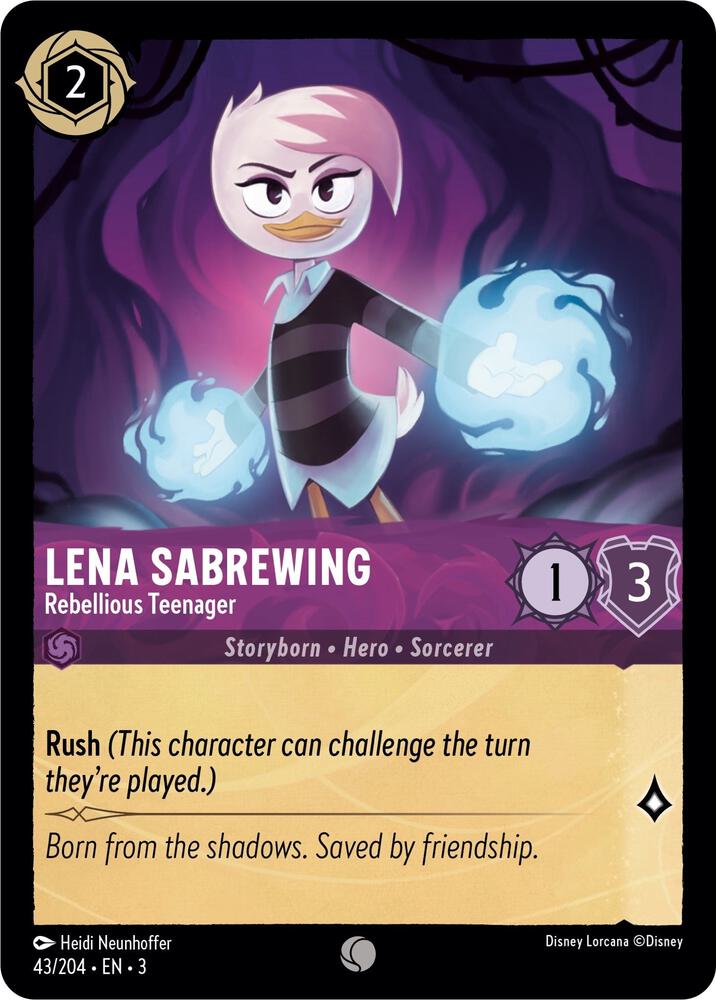 Lena Sabrewing - Rebellious Teenager 43/204 card from Into the Inklands