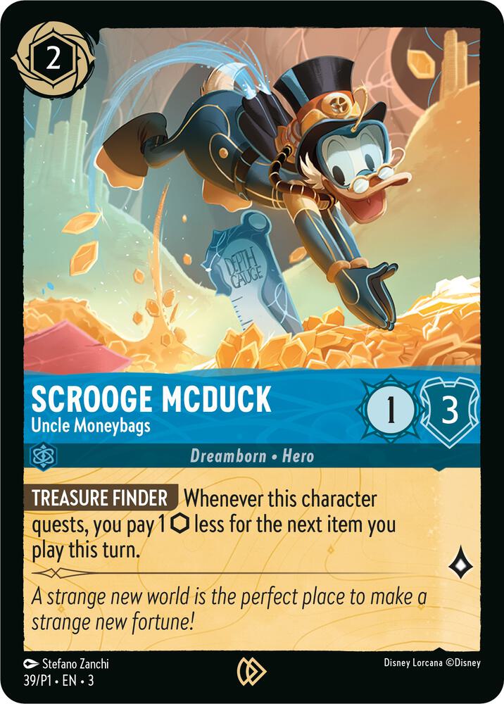 Scrooge McDuck - Uncle Moneybags 39 card from Disney Lorcana Promo Cards