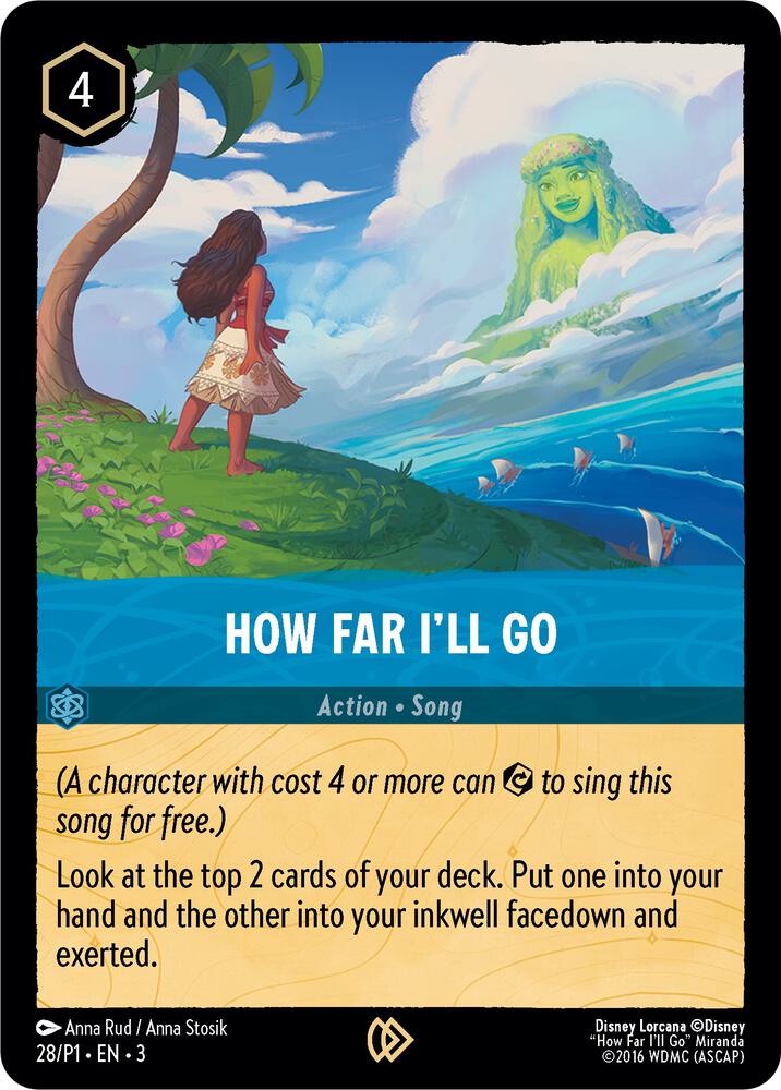 How Far I'll Go 28 card from Disney Lorcana Promo Cards