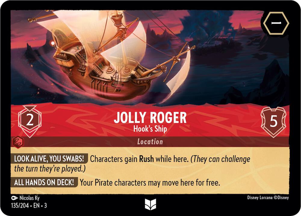 Jolly Roger - Hook's Ship 135/204 card from Into the Inklands