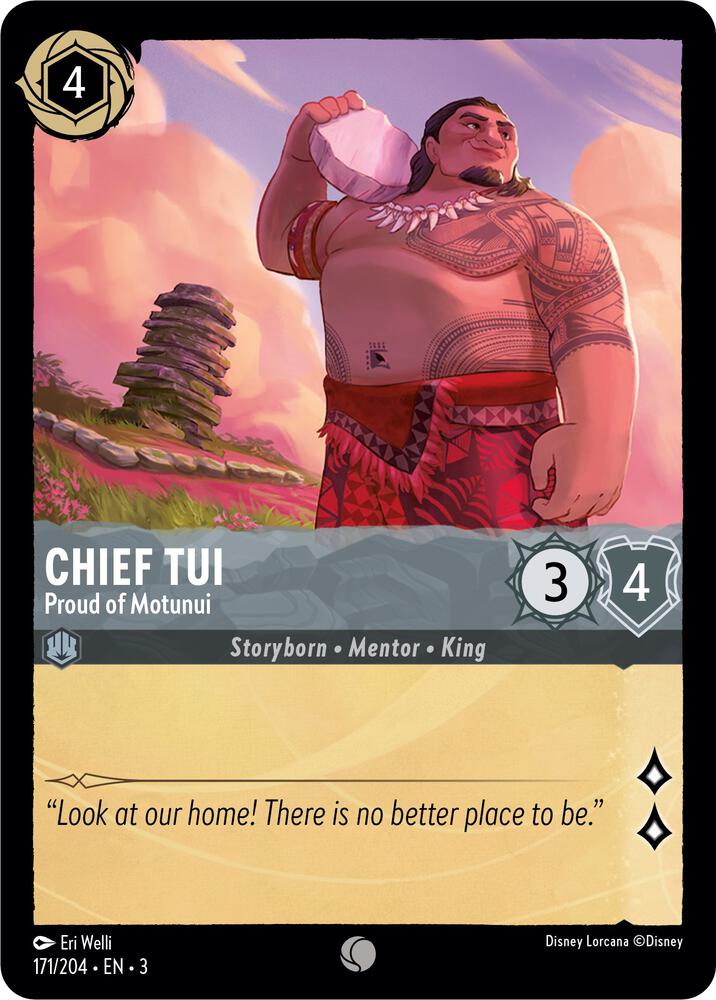 Chief Tui - Proud of Motunui 171/204 card from Into the Inklands