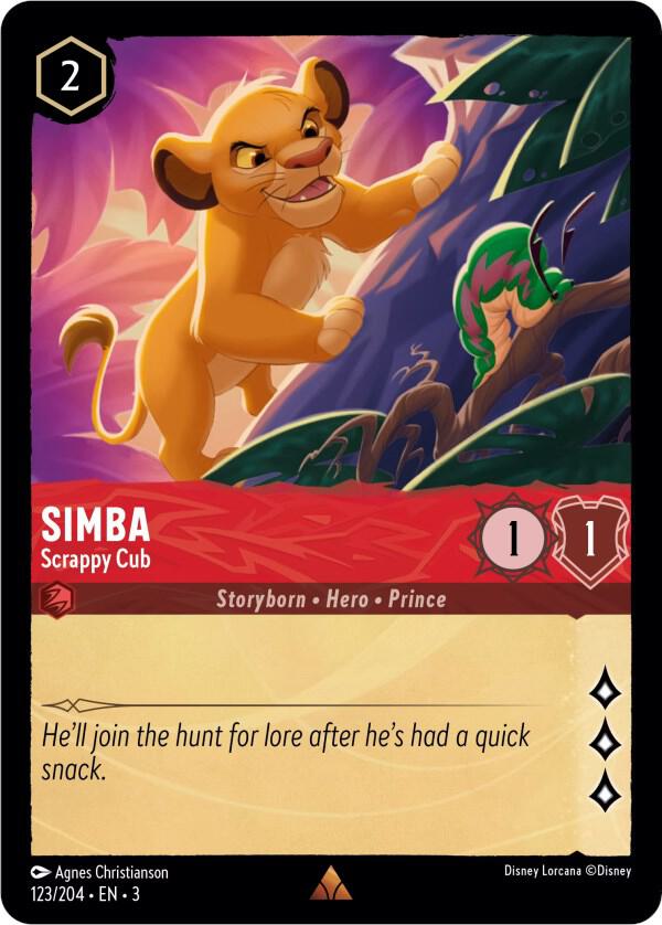 Simba - Scrappy Cub 123/204 card from Into the Inklands